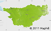 Physical Map of Cheshire County, single color outside