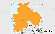 Political Simple Map of Lancashire County, single color outside, borders and labels