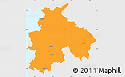 Political Simple Map of Lancashire County, single color outside
