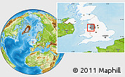 Physical Location Map of Liverpool, highlighted country, highlighted parent region