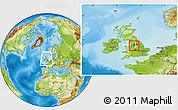 Physical Location Map of Manchester, within the entire country