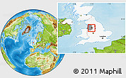 Physical Location Map of Manchester, highlighted country, highlighted parent region