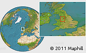 Satellite Location Map of Warrington