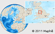 Shaded Relief Location Map of Warrington