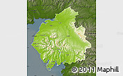 Physical Map of Cumbria County, darken