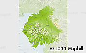 Physical Map of Cumbria County, lighten