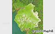 Physical Map of Cumbria County, satellite outside
