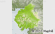 Physical Map of Cumbria County, semi-desaturated