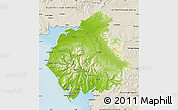 Physical Map of Cumbria County, shaded relief outside