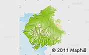 Physical Map of Cumbria County, single color outside