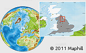 Physical Location Map of Darlington, highlighted country, highlighted grandparent region