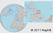 Gray Location Map of Redcar and Cleveland