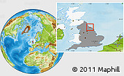 Physical Location Map of Redcar and Cleveland, highlighted country, highlighted grandparent region