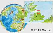 Physical Location Map of Redcar and Cleveland, highlighted parent region