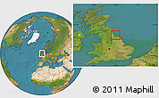 Satellite Location Map of Redcar and Cleveland