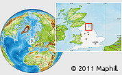 Physical Location Map of Sunderland, highlighted grandparent region