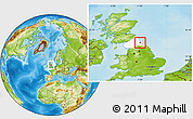 Physical Location Map of Sunderland, highlighted parent region