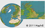 Satellite Location Map of Sunderland