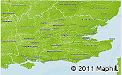 Physical 3D Map of South East