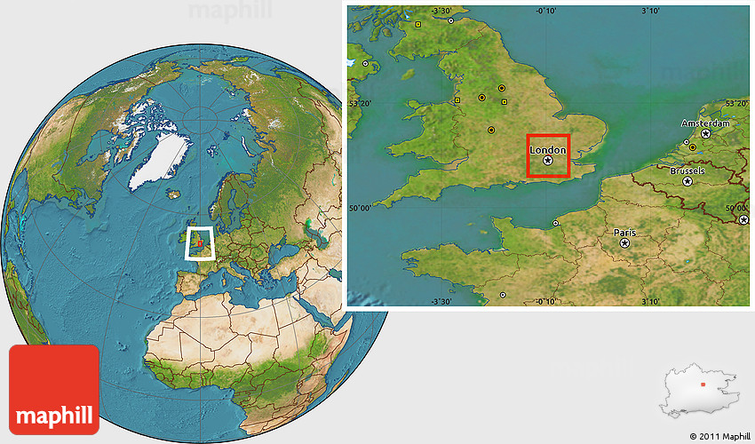 Satellite Location Map of Enfield