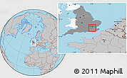 Gray Location Map of Greenwich, highlighted country, highlighted grandparent region