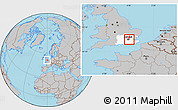 Gray Location Map of Greenwich, highlighted parent region