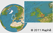 Satellite Location Map of Greenwich, within the entire country