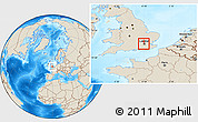 Shaded Relief Location Map of Kensington and Chelsea