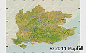 Satellite Map of South East, lighten