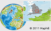 Physical Location Map of Milton Keynes, highlighted country, highlighted grandparent region