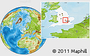 Physical Location Map of Milton Keynes, highlighted grandparent region