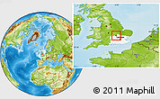 Physical Location Map of Milton Keynes, highlighted parent region