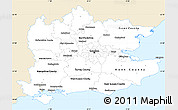 Classic Style Simple Map of South East, single color outside