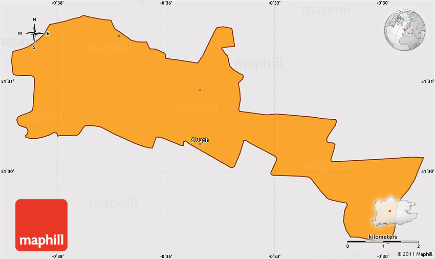 Political Simple Map of Slough, cropped outside