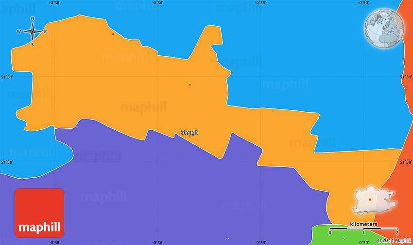 Political Simple Map of Slough