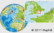 Physical Location Map of Windsor and Maidenhead, highlighted parent region