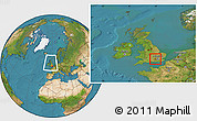 Satellite Location Map of Windsor and Maidenhead, within the entire country