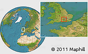 Satellite Location Map of Windsor and Maidenhead