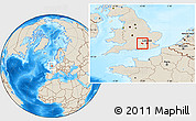 Shaded Relief Location Map of Windsor and Maidenhead