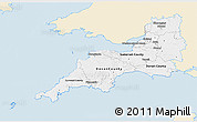 Classic Style 3D Map of South West, single color outside