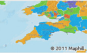 Political 3D Map of South West