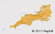 Political Shades 3D Map of South West, cropped outside