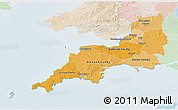 Political Shades 3D Map of South West, lighten