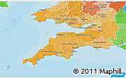 Political Shades 3D Map of South West