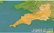Political Shades 3D Map of South West, satellite outside