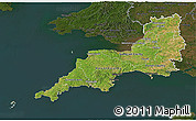 Satellite 3D Map of South West, darken