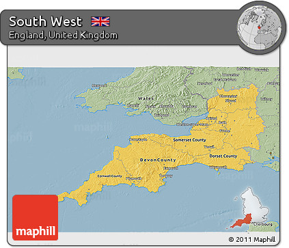 Savanna Style 3D Map of South West