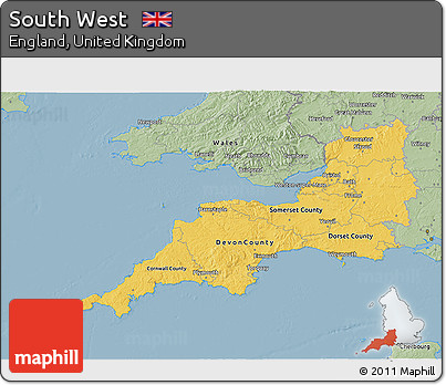 Savanna Style 3D Map of South West