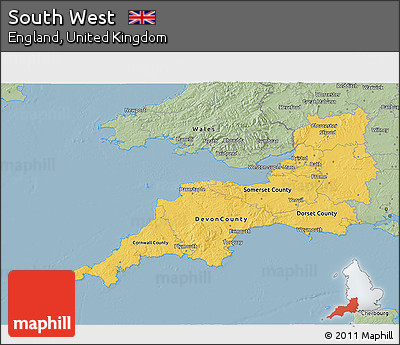 Savanna Style 3D Map of South West