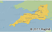 Savanna Style 3D Map of South West, single color outside